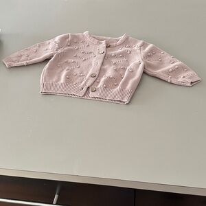 Pink Knit Cardigan with Button Closure